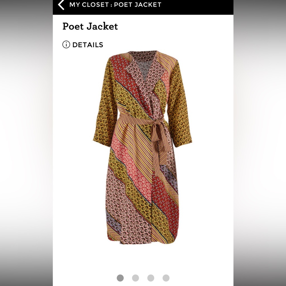 CAbi Long Sleeve Multicolor Wrap Dress